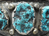 Huge Authentic Vintage Native American Navajo Turquoise Sterling Silver Bracelet-Nativo Arts