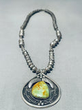 Longer Rare Vintage Native American Navajo Royston Turquoise Sterling Silver Necklace-Nativo Arts