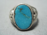 Stunning Vintage Native American Navajo Turquoise Sterlig Silver Ring-Nativo Arts
