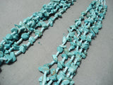 Amazing Vintage Native American Navajo Turquoise Blue Bead Heishi Necklace Old-Nativo Arts