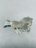 Delightful Vintage Native American Navajo Sterling Silver Horse Pin-Nativo Arts