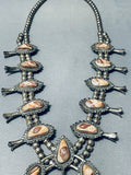 Rare Vintage Native American Navajo Agate Sterling Silver Squash Blossom Necklace-Nativo Arts