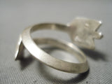 Very Rare Vintage Native American Navajo Coiled Arrow Adjustable Sterling Silver Ring Old-Nativo Arts