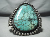 Huge Vintage Native American Navajo Green Turquoise Sterling Silver Bracelet-Nativo Arts