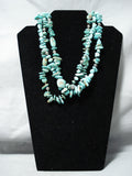 Amazing Vintage Native American Navajo Royston & Kingman Turquoise Sterling Silver Necklace Old-Nativo Arts