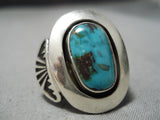 Important Vintage Native American Navajo Tommy Jackson Morenci Turquoise Sterling Silver Ring-Nativo Arts