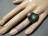 Amazing Vintage Native American Navajo Cerrillos Turquoise Sterling Silver Ring Old-Nativo Arts