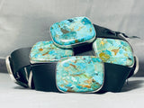 Rich Jim Turquoise Native American Navajo Sterling Silver Turquoise Chunk Concho Belt-Nativo Arts