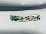Early Vintage Native American Navajo Cerrillos Turquoise Sterling Silver Bracelet-Nativo Arts