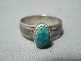 Superb Vintage Navajo Turquoise Sterling Silver Ring Native American Old-Nativo Arts