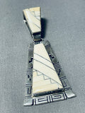 Exquisite Vintage Native American Navajo Yellow Shell Sterling Silver Pendant Signed-Nativo Arts