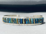 Native American Important Vintage Apache Rainbow Turquoise Sterling Silver Bracelet Signed-Nativo Arts