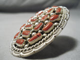 Colossal Navajo Coral Sterling Silver Ring Native American-Nativo Arts