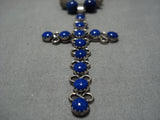 Magnificent Vintage Native American Navajo Lapis Lin Johnson Sterling Silver Necklace-Nativo Arts