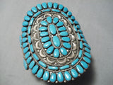 Unforgettable Vintage Native American Navajo Turquoise Sterling Silver Bracelet Old-Nativo Arts