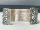 Expressive Vintage Native American Navajo Sterling Silver Kachina Bracelet Signed-Nativo Arts