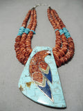 Native American Important Ray Rosetta Santo Domingo Spiny Oyster Sterling Silver Necklace-Nativo Arts