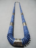 Best Vintage Native American Navajo Lapis Sterling Silver Heishi Necklace Old-Nativo Arts