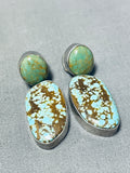 Enchanting Vintage Native American Navajo Royston And 8 Turquoise Sterling Silver Earrings-Nativo Arts