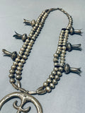 Authentic Vintage Native American Navajo Sterling Silver Squahs Blossom Necklace-Nativo Arts