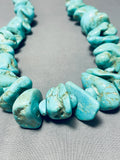 274 Grams Nugget Turquoise Vintage Native American Navajo Necklace-Nativo Arts