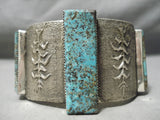 285 Gram Native American Hefty Turquoise Sterling Silver Bracelet Cuff-Nativo Arts