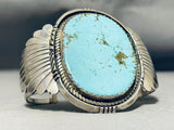 Colossal Vintage Native American Navajo Blue Gem Turquoise Sterling Silver Bracelet-Nativo Arts