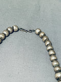 Awesome Vintage Native American Navajo Huge Sterling Silver Pillow Beads Necklace-Nativo Arts