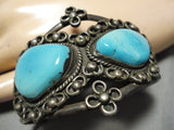 Very Rare Robin's Egg Turquoise Vintage Native American Navajo Sterling Silver Bracelet Old-Nativo Arts