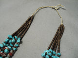 Incredible Vintage Navajo Turquoise Heishi Native American Necklace Old-Nativo Arts