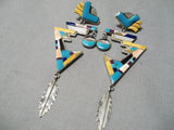 Fabulous Vintage Native American Navajo Turquoise Sterling Silver Earrings-Nativo Arts