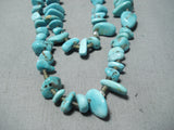 Striking Long Navajo Turquoise Sterling Silver Necklace Native American-Nativo Arts