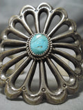 Quality Harry Yazzie Vintage Native American Navajo Turquoise Sterling Silver Bracelet-Nativo Arts