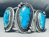 Important Turquoise Vintage Native American Navajo Sterling Silver Bracelet-Nativo Arts