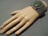 One Of Best Vintage Native American Navajo Ricky Martinez Turquoise Sterling Silver Bracelet-Nativo Arts
