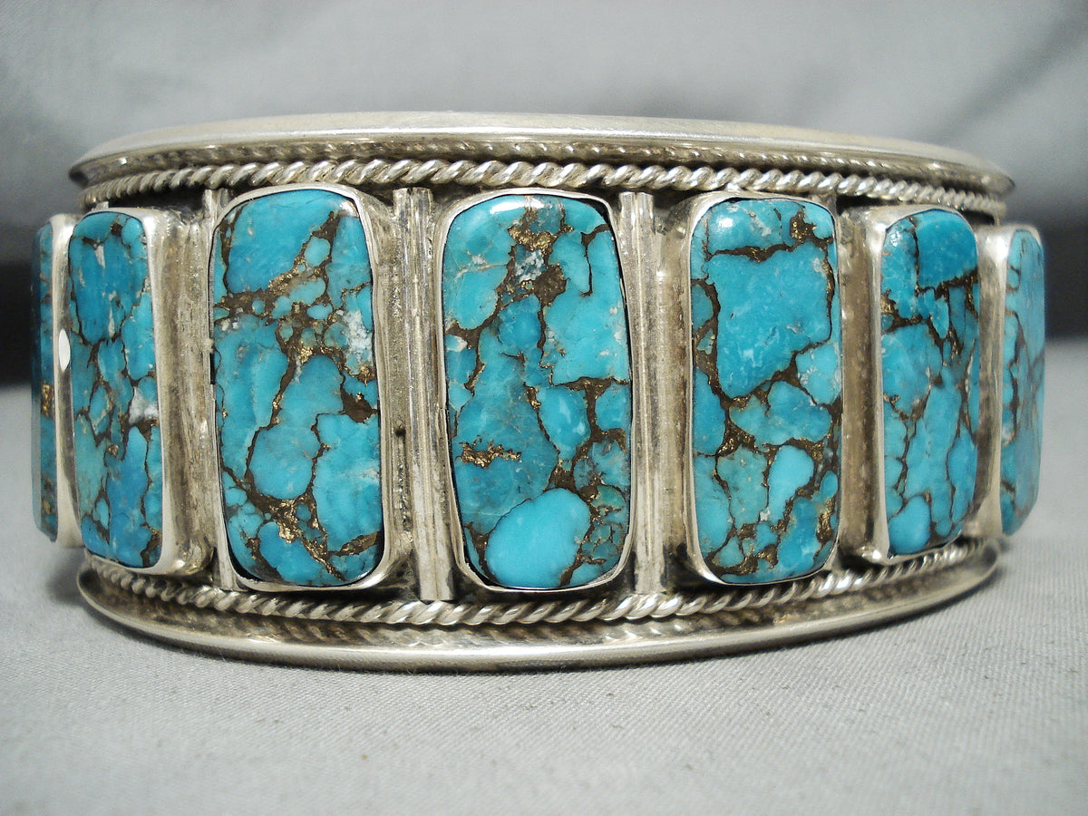 For Very Large Wrist Or Bicep Vintage Native American Navajo Turquoise ...