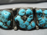 Superior Vintage Native American Navajo Ocean Seafoam Turquoise Sterling Silver Bracelet-Nativo Arts