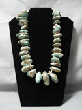 One Of Best Vintage Native American Navajo Chunky Royston Turquoise Heishi Necklace Old-Nativo Arts