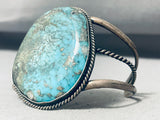 Museum Vintage Native American Navajo Big Morenci Turquoise Sterling Silver Bracelet Old-Nativo Arts