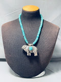 Best Vintage Southwestern Big Horn Sheep Sterling Silver Turquoise Necklace-Nativo Arts
