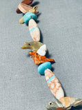 One Of The Most Unique Vintage Native American Zuni Turquoise Inlay Sterling Silver Necklace-Nativo Arts