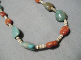 Native American Marvelous Santo Domingo Royston Turquoise Coral Necklace-Nativo Arts