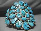 Important Vintage Native American Navajo Sleeping Beauty Turquoise Sterling Silver Bracelet Old-Nativo Arts