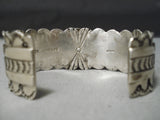 Dramatic Vintage Native American Navajo Sleeping Beauty Turquoise Sterling Silver Bracelet Old-Nativo Arts