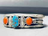 Important Red Mountain Mine Turquoise Vintage Native American Navajo Sterling Silver Bracelet-Nativo Arts