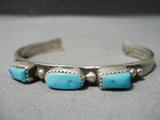 Incredible Vintage Native American Navajo Turquoise Sterling Silver Bracelet Old-Nativo Arts