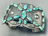 Best Early 1900's Vintage Native American Navajo Carico Lake Turquoise Sterling Silver Bracelet-Nativo Arts