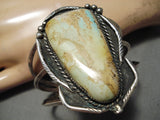 Museum Towering Vintage Native American Navajo Royston Turquoise Sterling Silver Bracelet Old-Nativo Arts