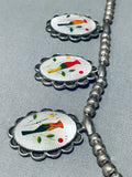 Cardinal Vintage Native American Zuni Sterling Silver Squash Blossom Necklace-Nativo Arts