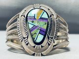 Tommy Lewis Vintage Native American Navajo Turquoise Sugulite Sterling Silver Bracelet-Nativo Arts